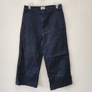 J. Crew Women's Rayner Wide Leg Denim Trousers Crop Jeans